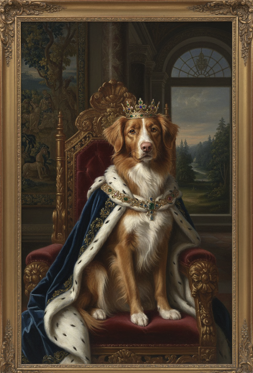 Masterpiece oil painting style pet portrait with rich textures